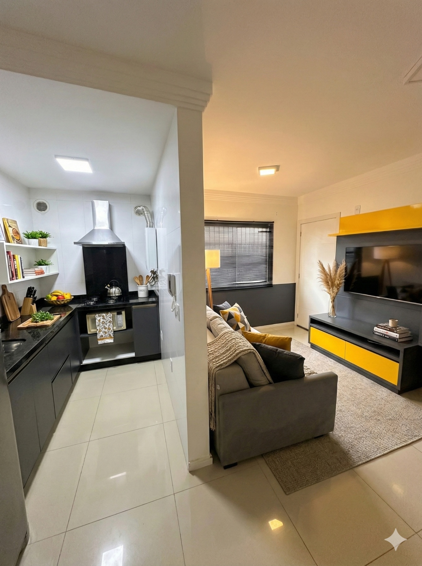 Sala e cozinha integradas